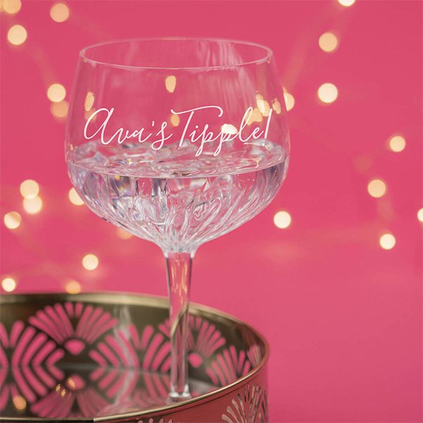 Crystal cut personalised glassware