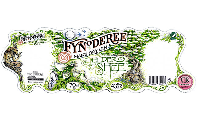 Fynoderee manx dry gin label 