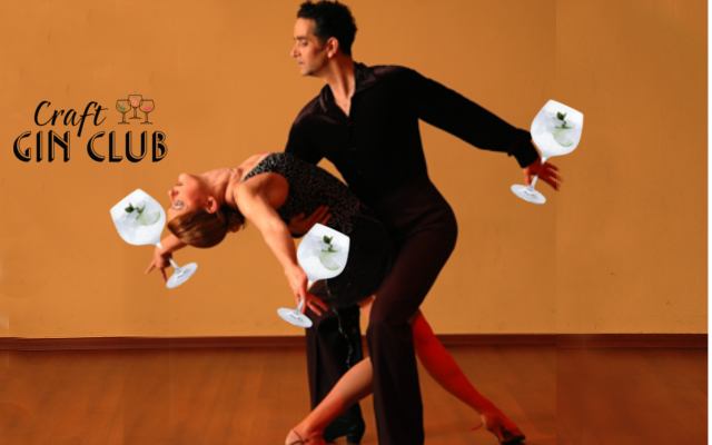 Dancers holding gin copa glasses