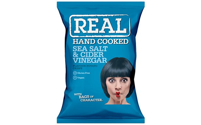 REAL Hand Cooked Crisps Sea Salt & Cider Vinegar flavour