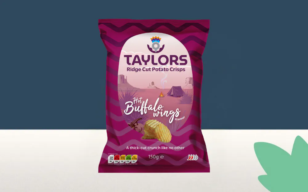Taylors Hot Buffalo Wings Ridge Cut Crisps