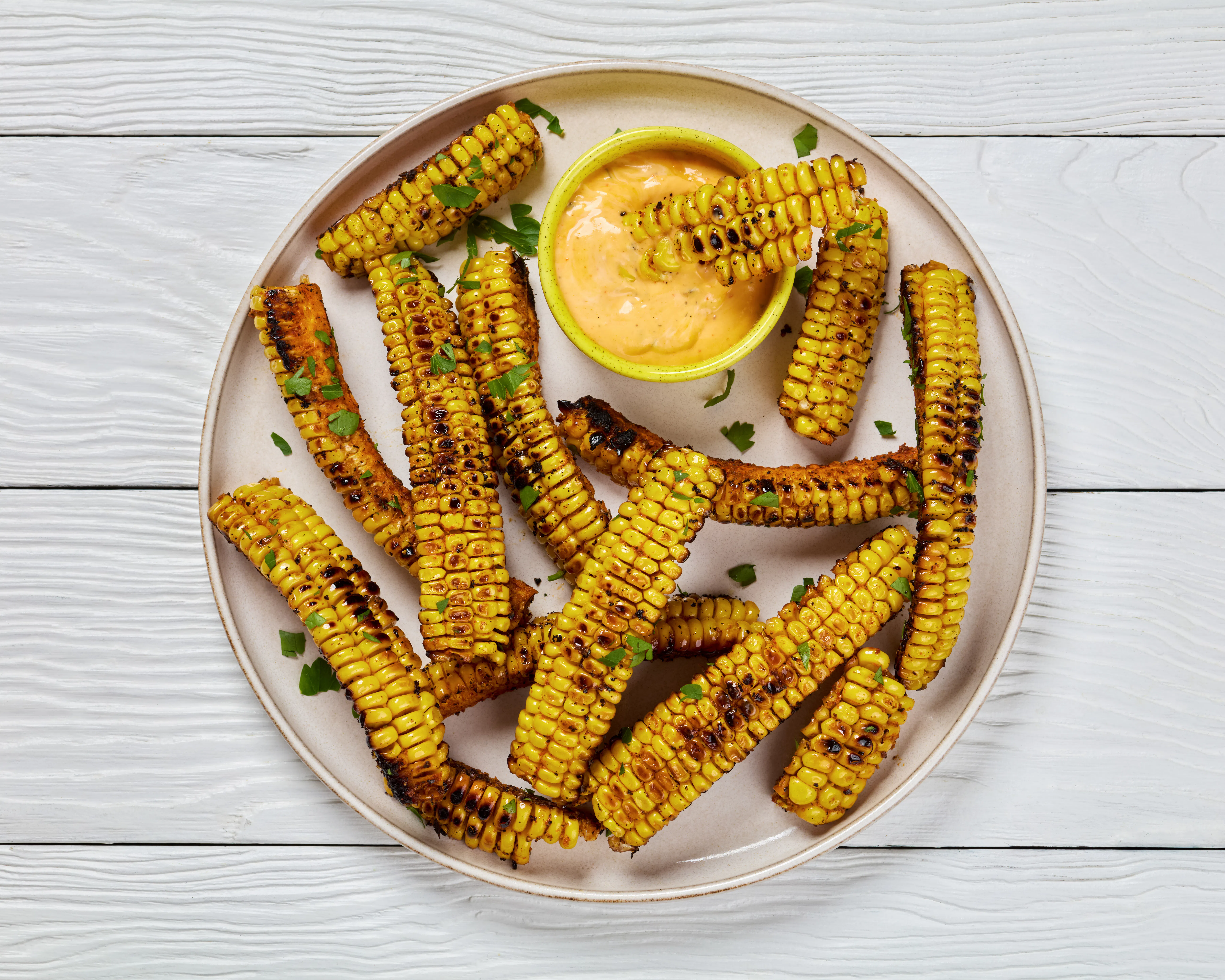 Spicy Corn Ribs with Chilli Mayo Dip