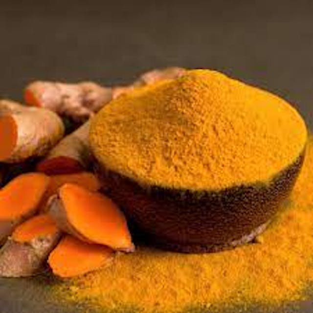 A picture of 	Duggirala gattha (round) turmeric Golden yellow turmeric powder