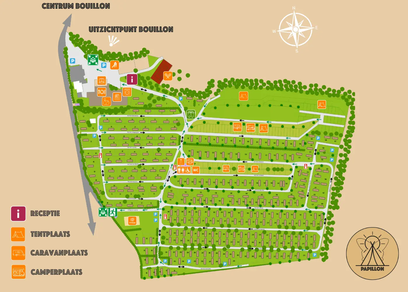 Plattegrond van het park
