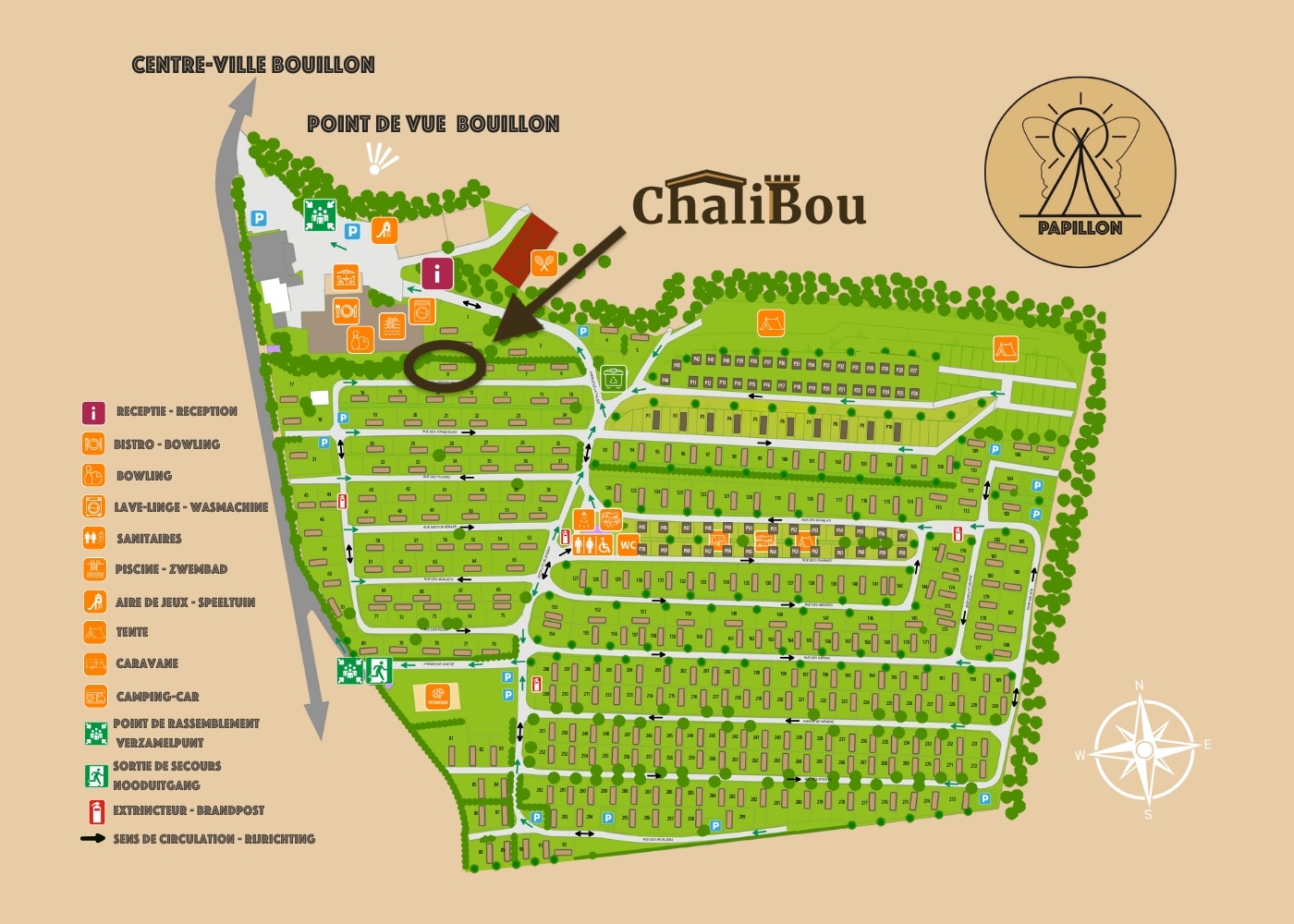 Plattegrond van het park