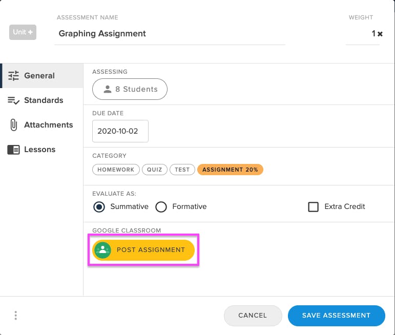 Chalk Support - How do I share assessments to Google Classroom?