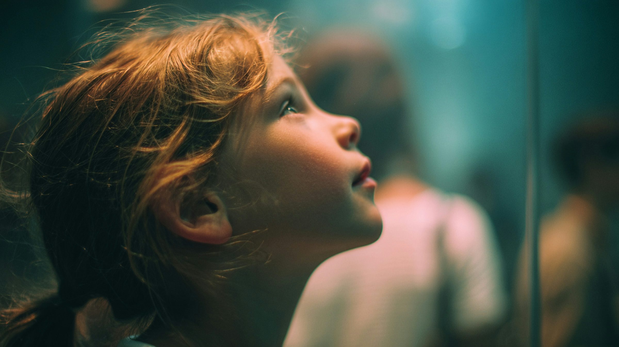 visage enfant de profil en train de regarder 