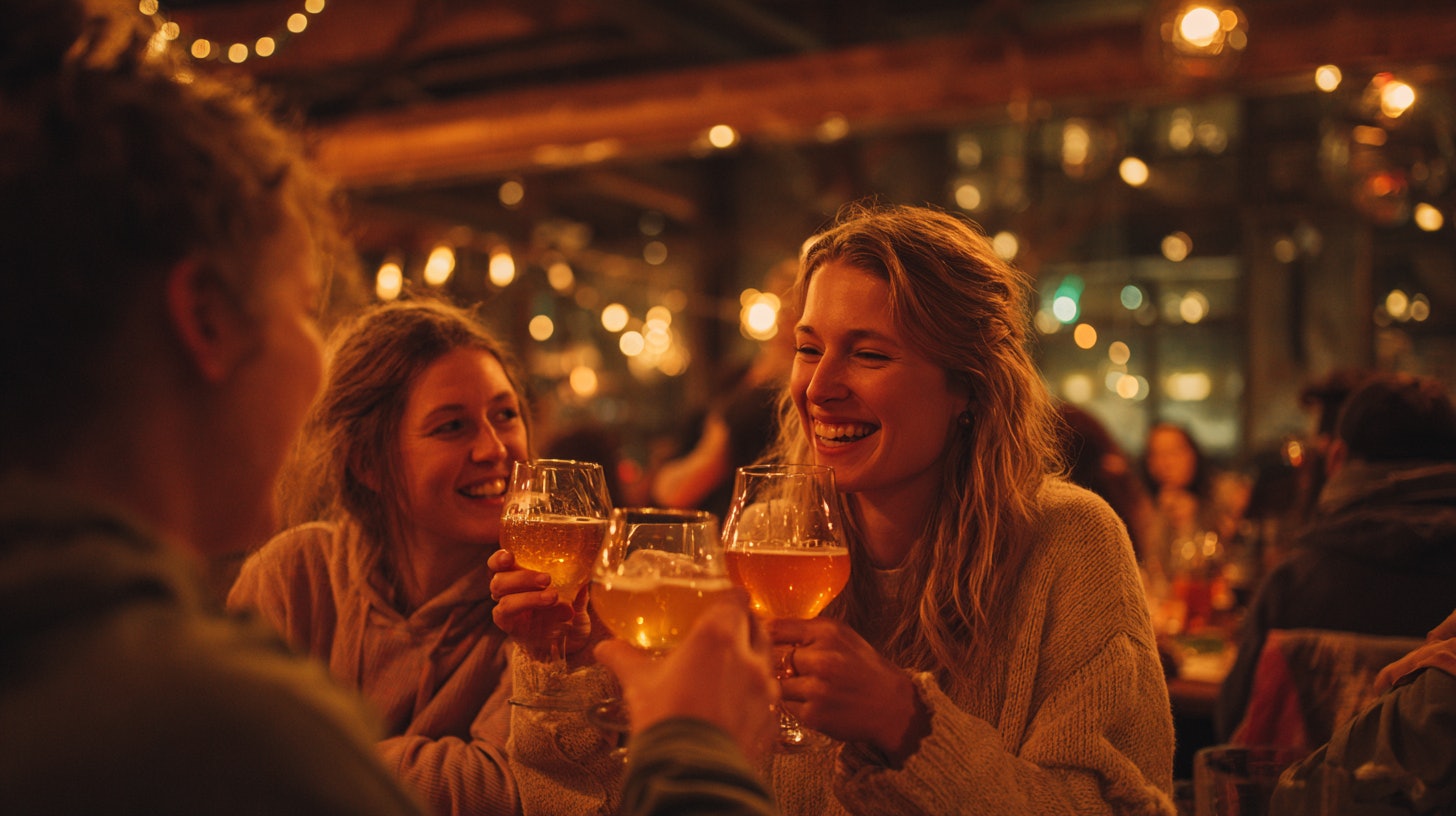 3 amis en train de trinquer 