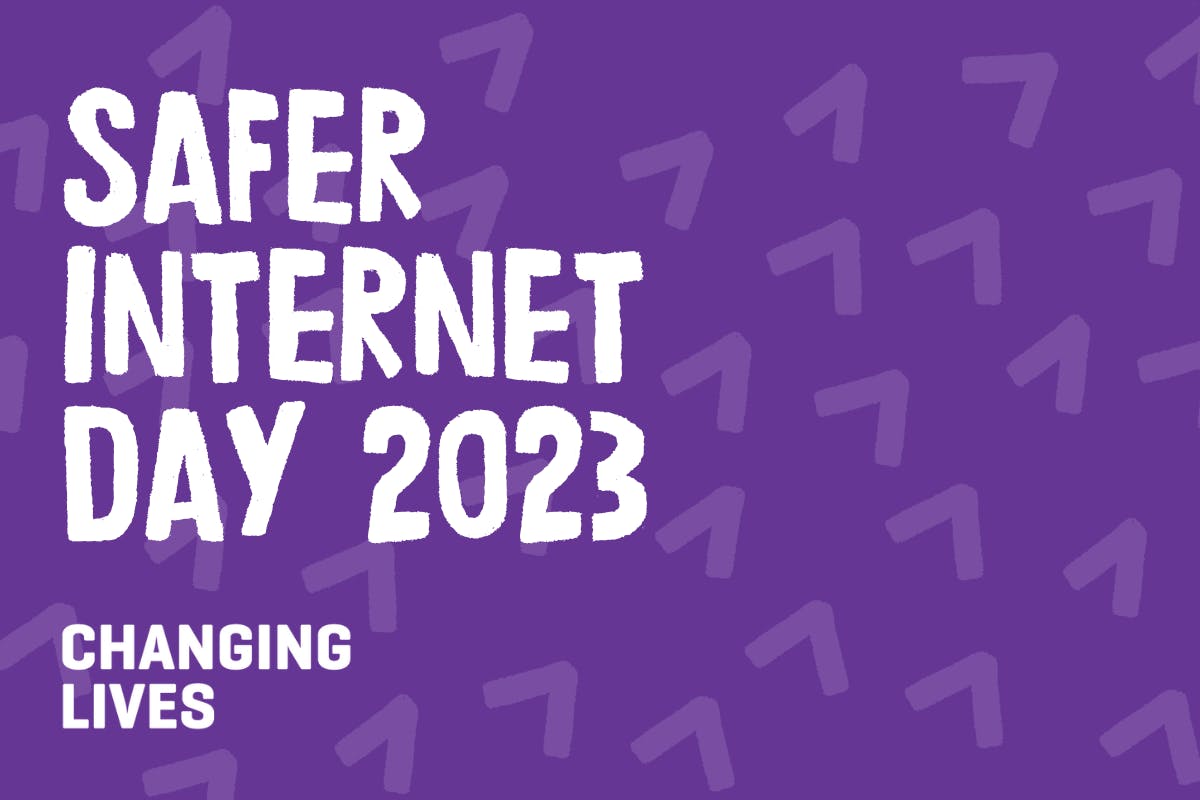Graphic reading "Safer Internet Day 2023", followed by the Changing Lives Logo.