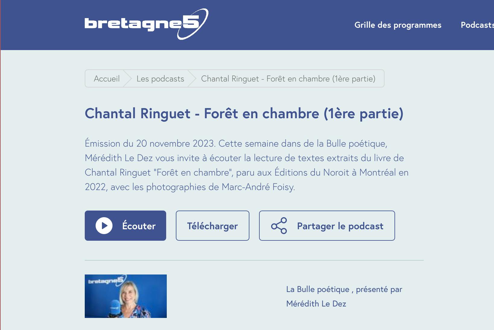 Bretagne5 - Chantal Riunguet - Forêt en chambre (1ère partie)