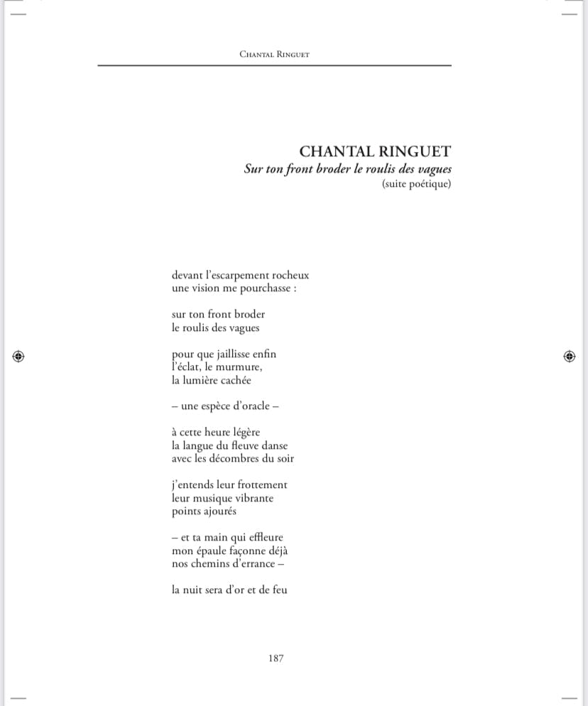 «Sur ton front broder le roulis des vagues», revue La Forge