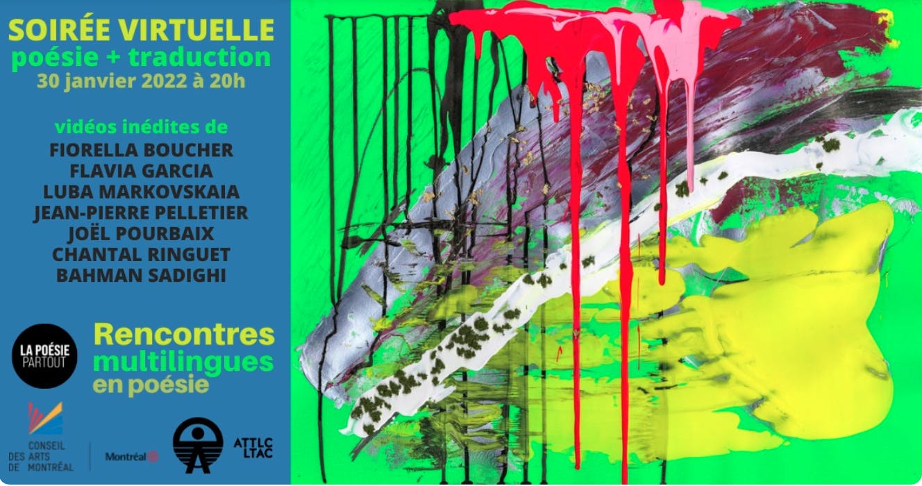 Soirée virtuelle poésie + traduction 30 janvier 2022 à 20h