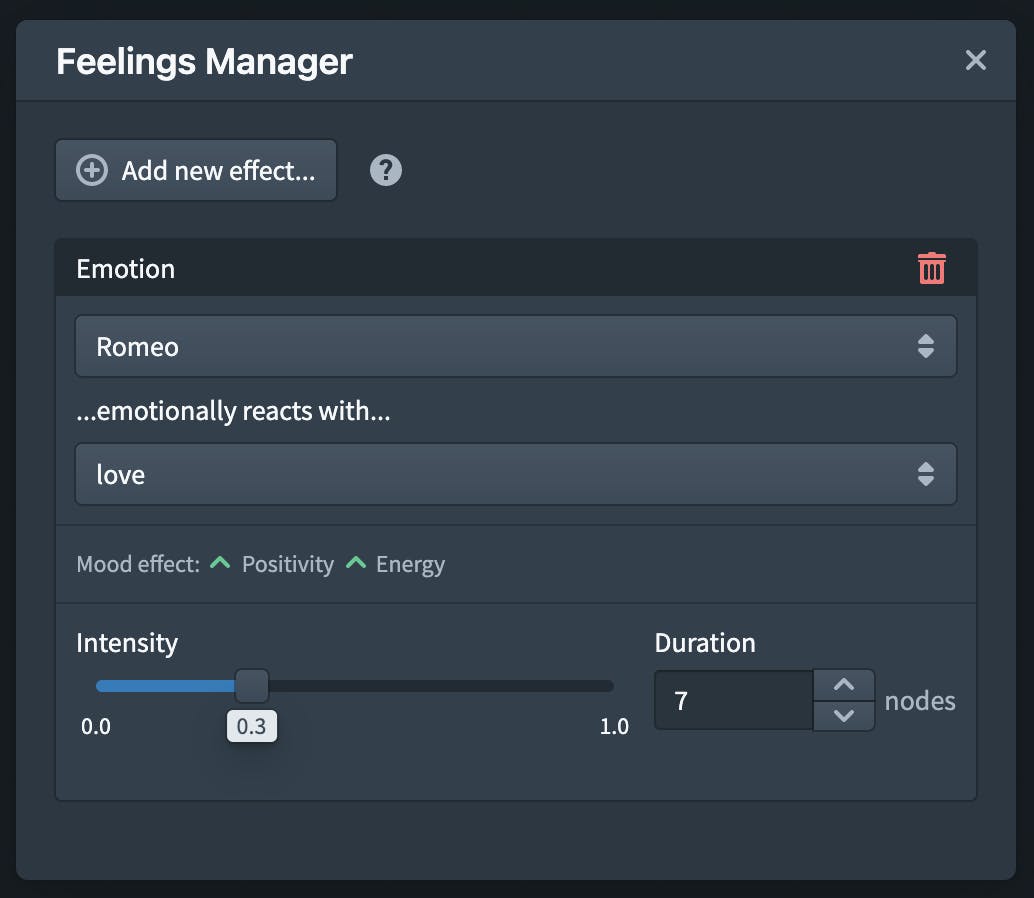 The new feeling effects in Charisma (ft. dark mode, give it a try!)
