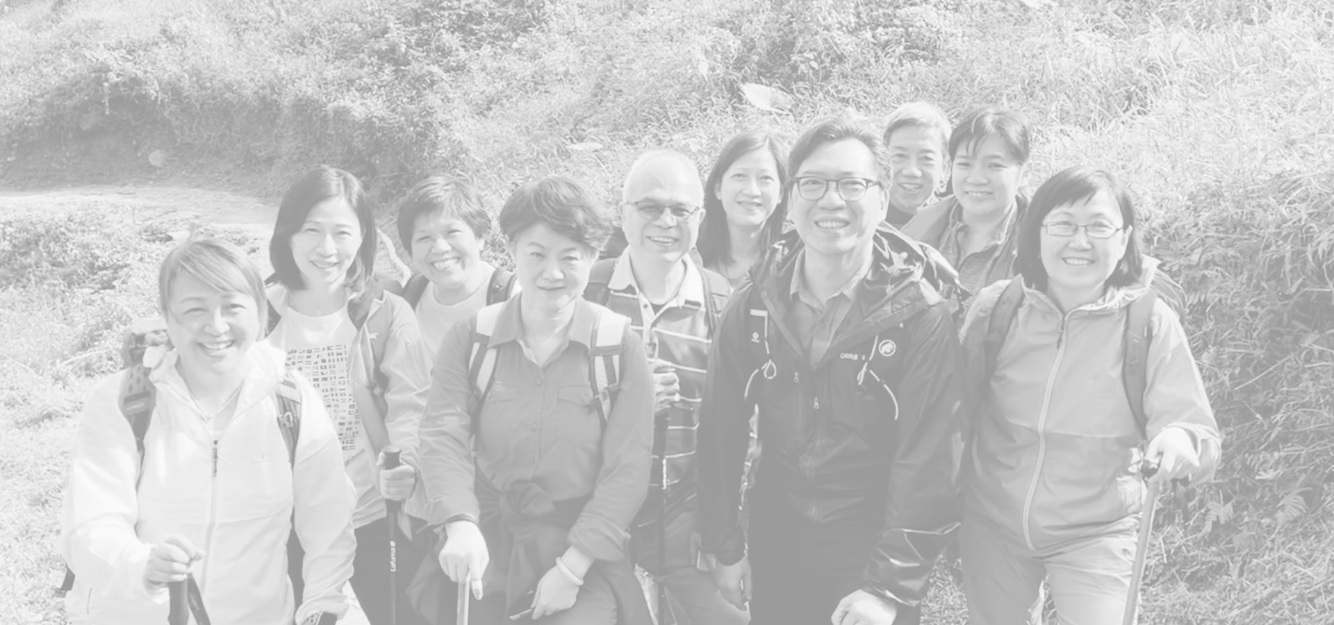 Charming Team Hiking in Nature