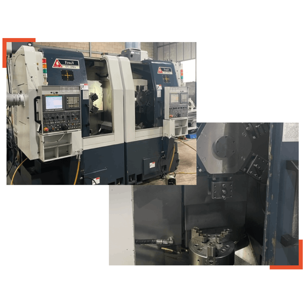 2 x YOU-JI YV250A CNC VTL Side-by-Side Vertical Turning Centre