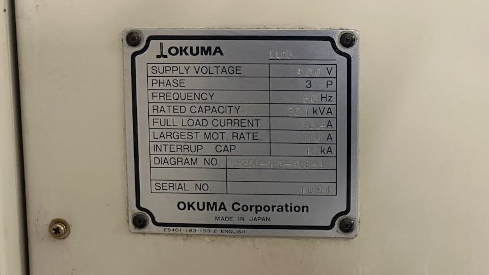 Okuma LU15-M Twin Turret CNC Turning Centre