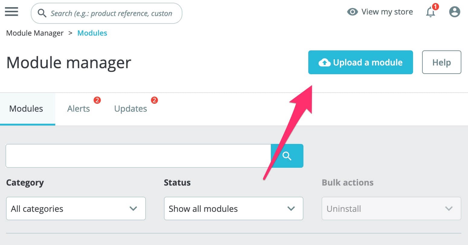 Upload chatling prestashop module
