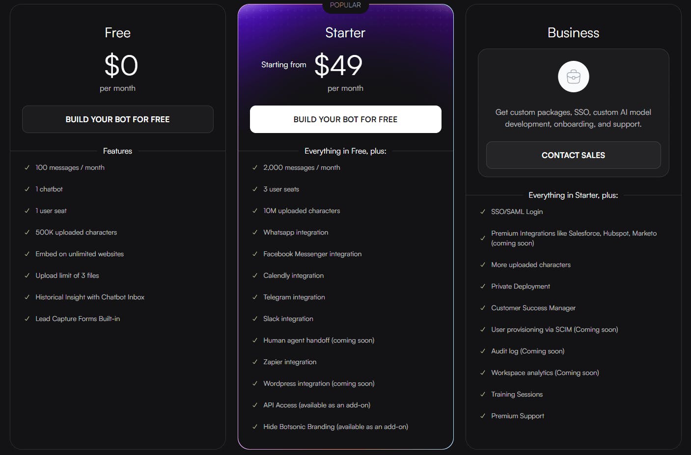 botsonic pricing