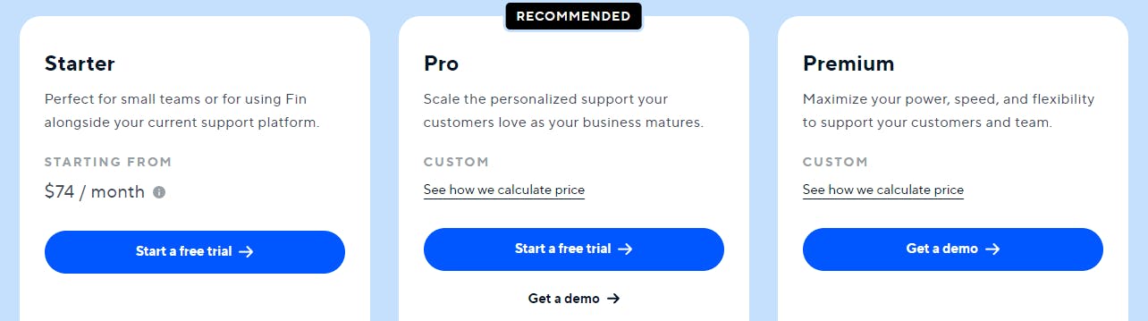 intercom pricing