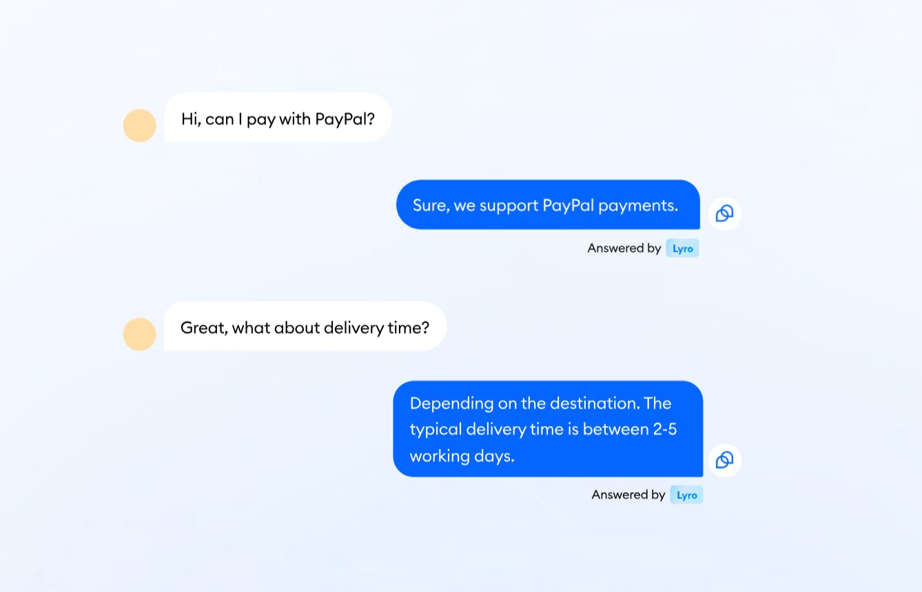 Lyro - conversational AI chatbot – Tidio