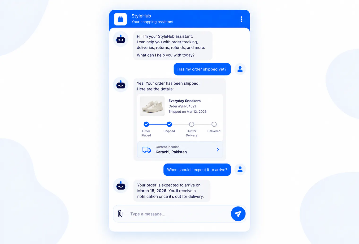 ecommerce chatbot widget