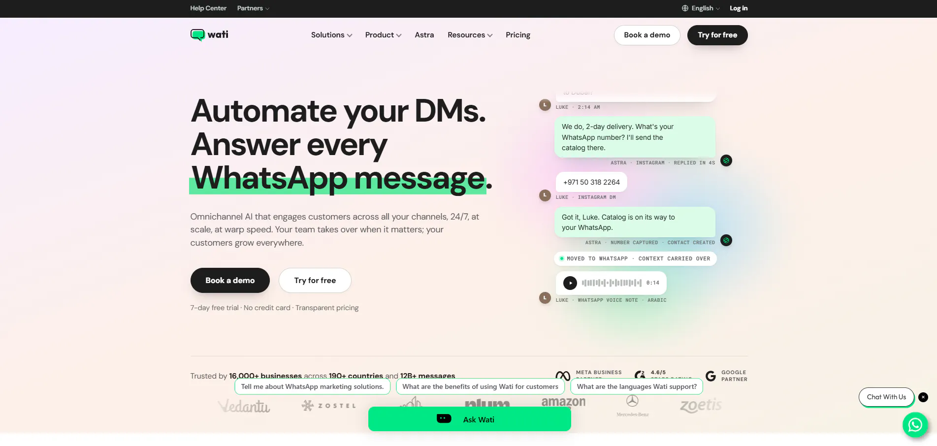Wati homepage