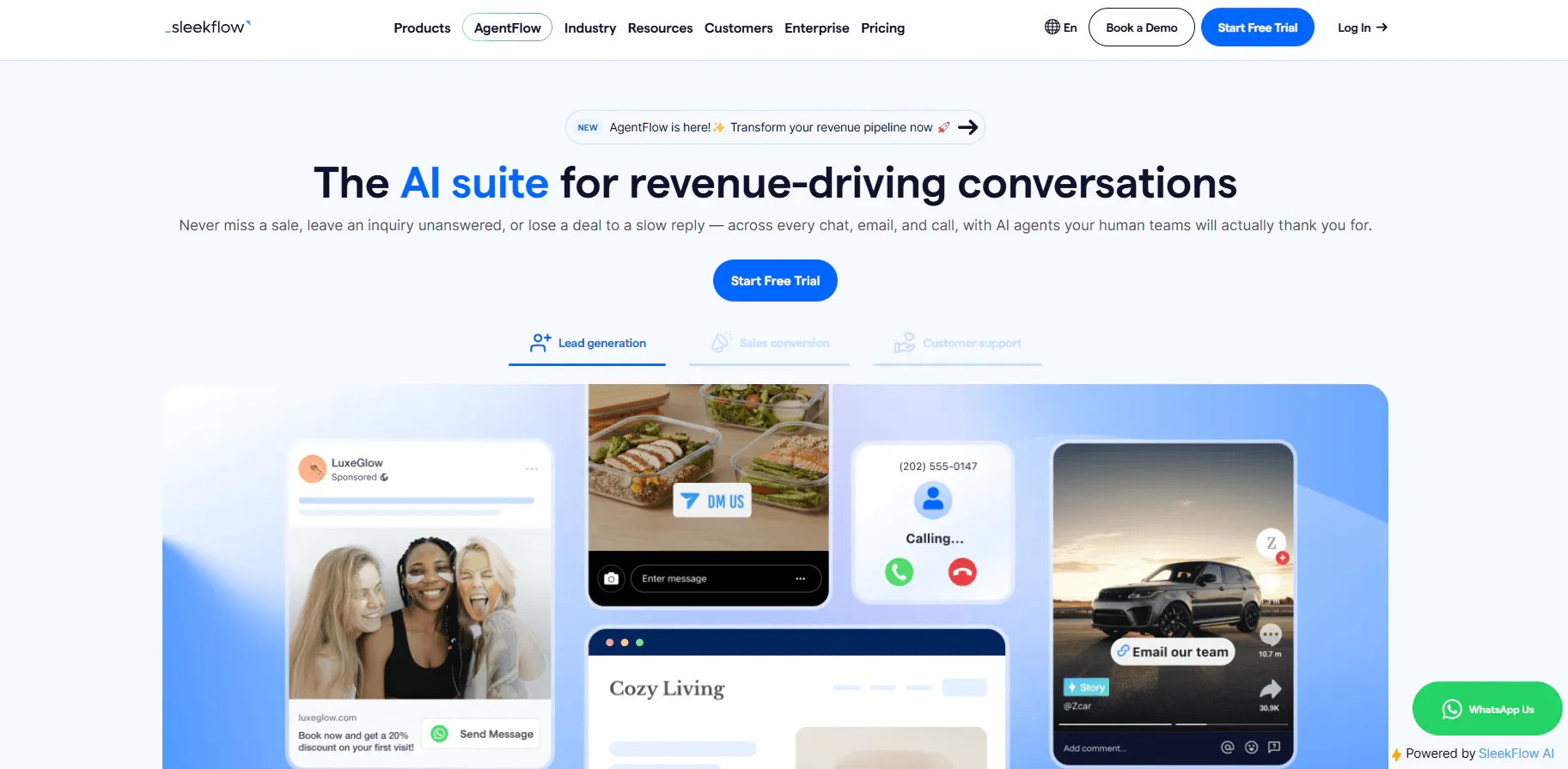 SleekFlow homepage
