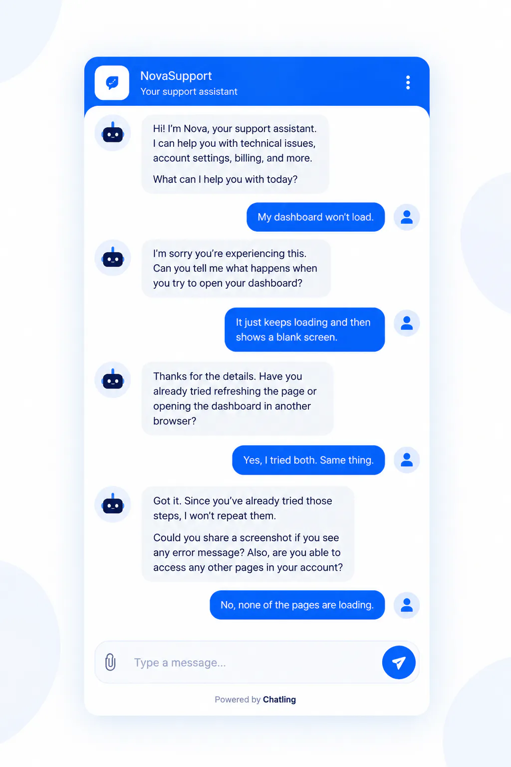 Technical support chatbot