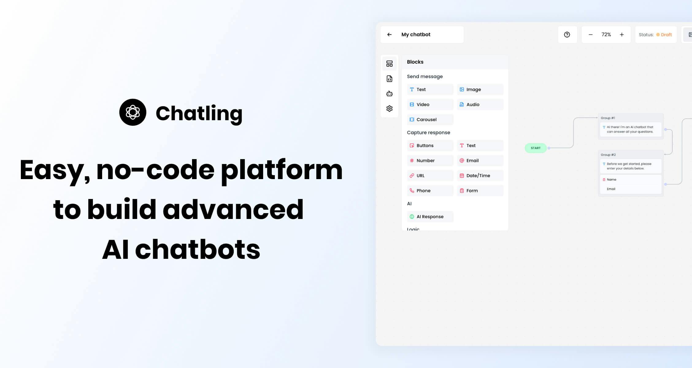 no-code chatbot building platform