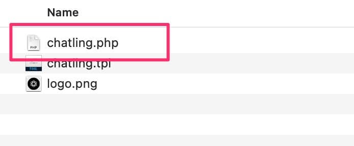 open chatling.php file