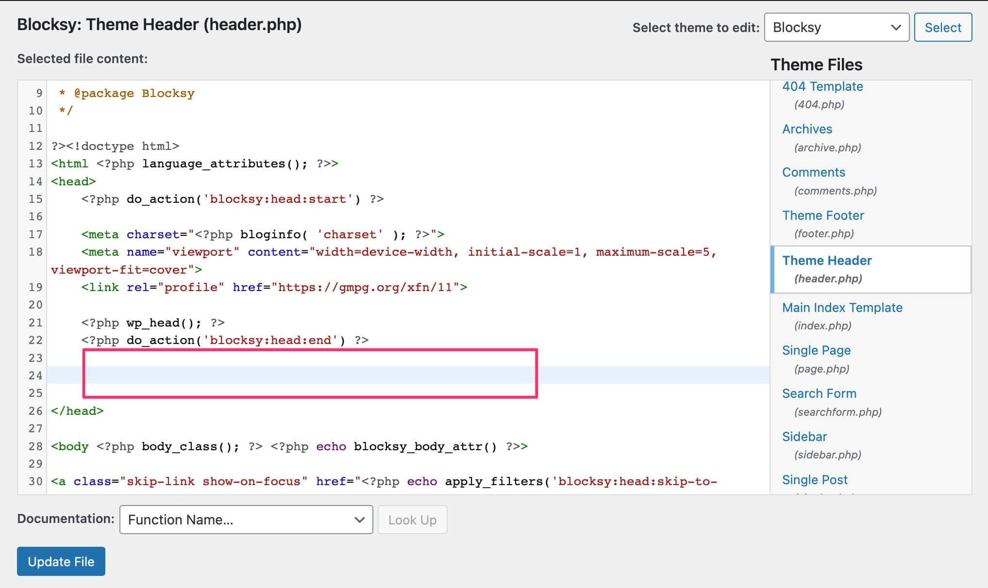 paste chatling embed code in header.php wordpress file