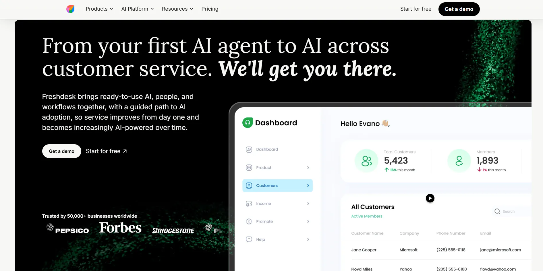 freshdesk homepage