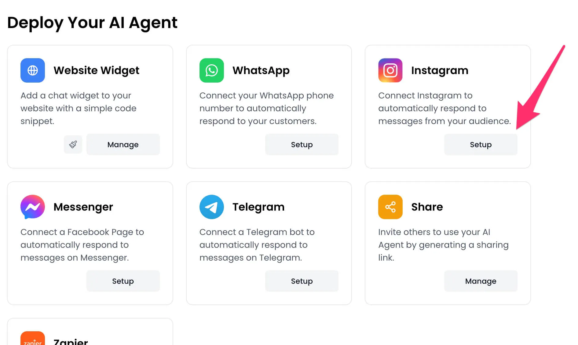 setup instagram ai agent in chatling