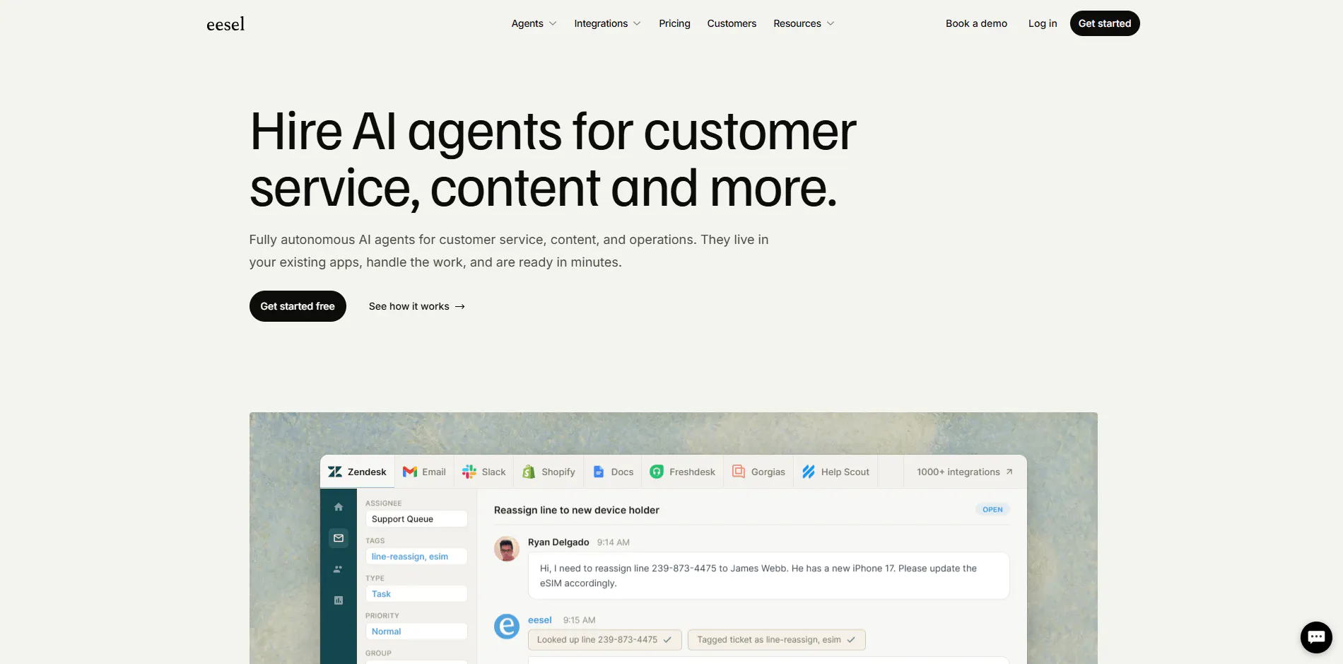 eesel homepage