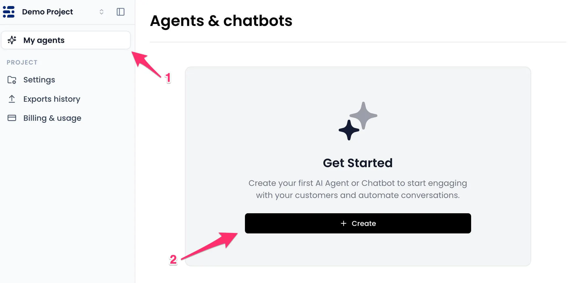 how to create new ai agent or chatbot in chatling
