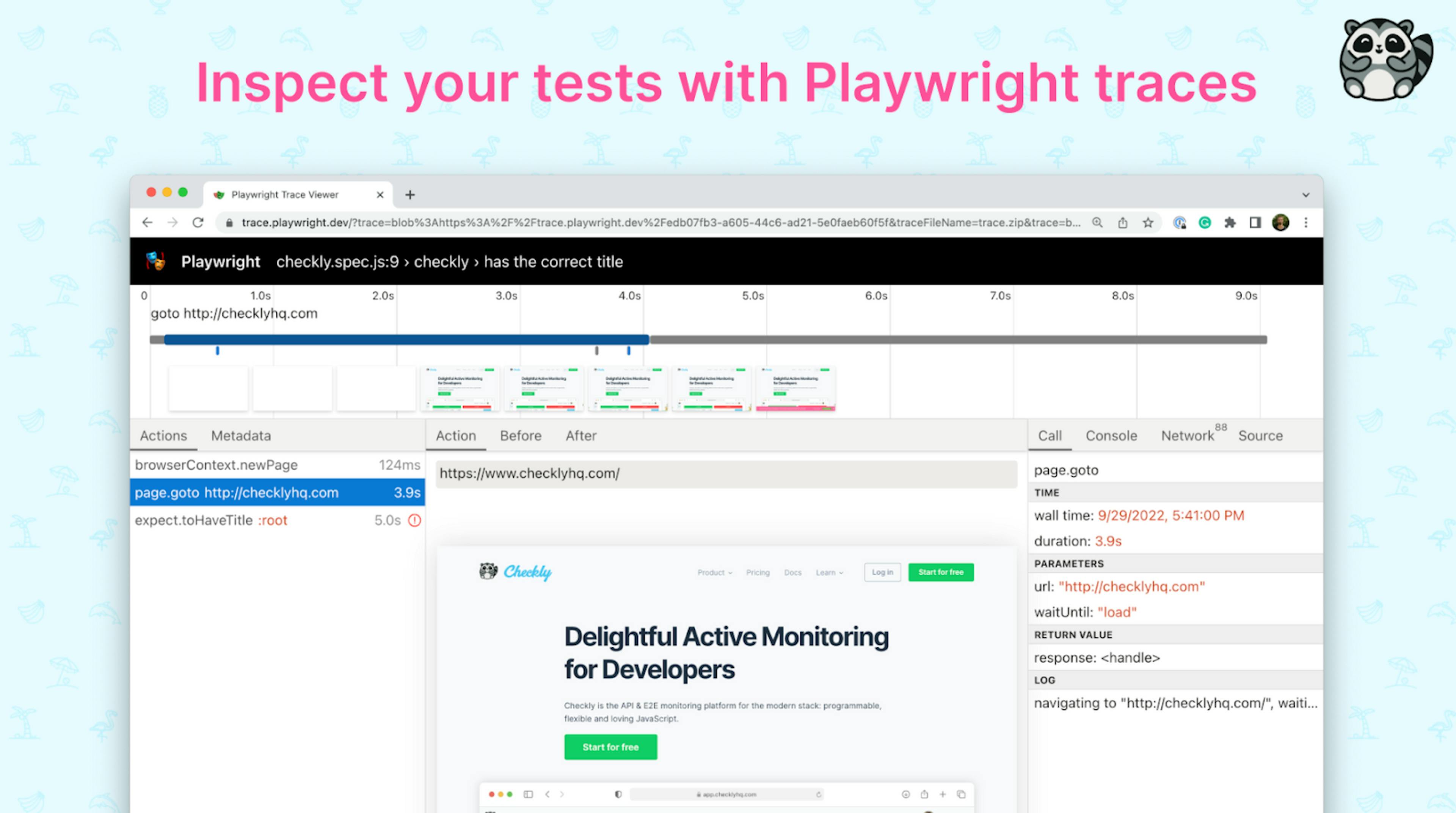 Inspect your Playwright tests with traces.