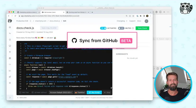 Sync GitHub Browser Checks with Checkly’s New Beta Feature