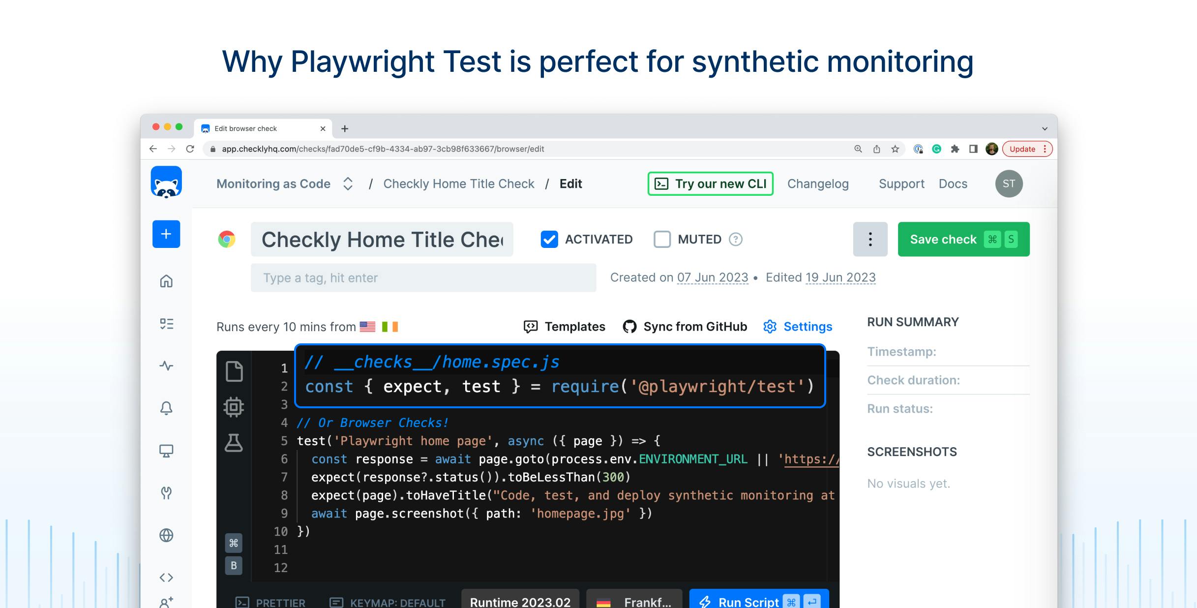Why Playwright Test is perfect for synthetic monitoring