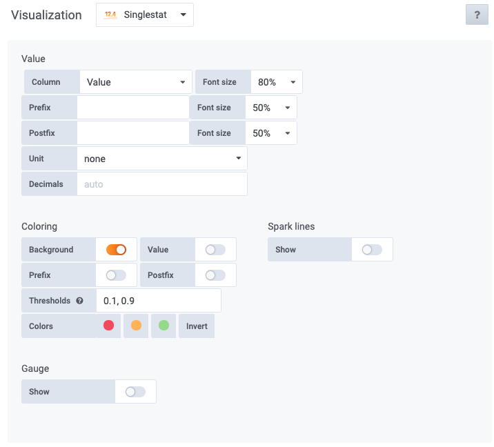 Configure Grafana single stat