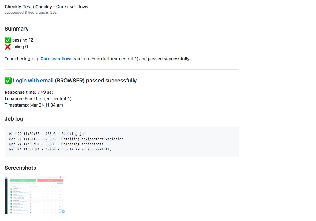 Synthetic Monitoring with Screenshots in GitHub PR's