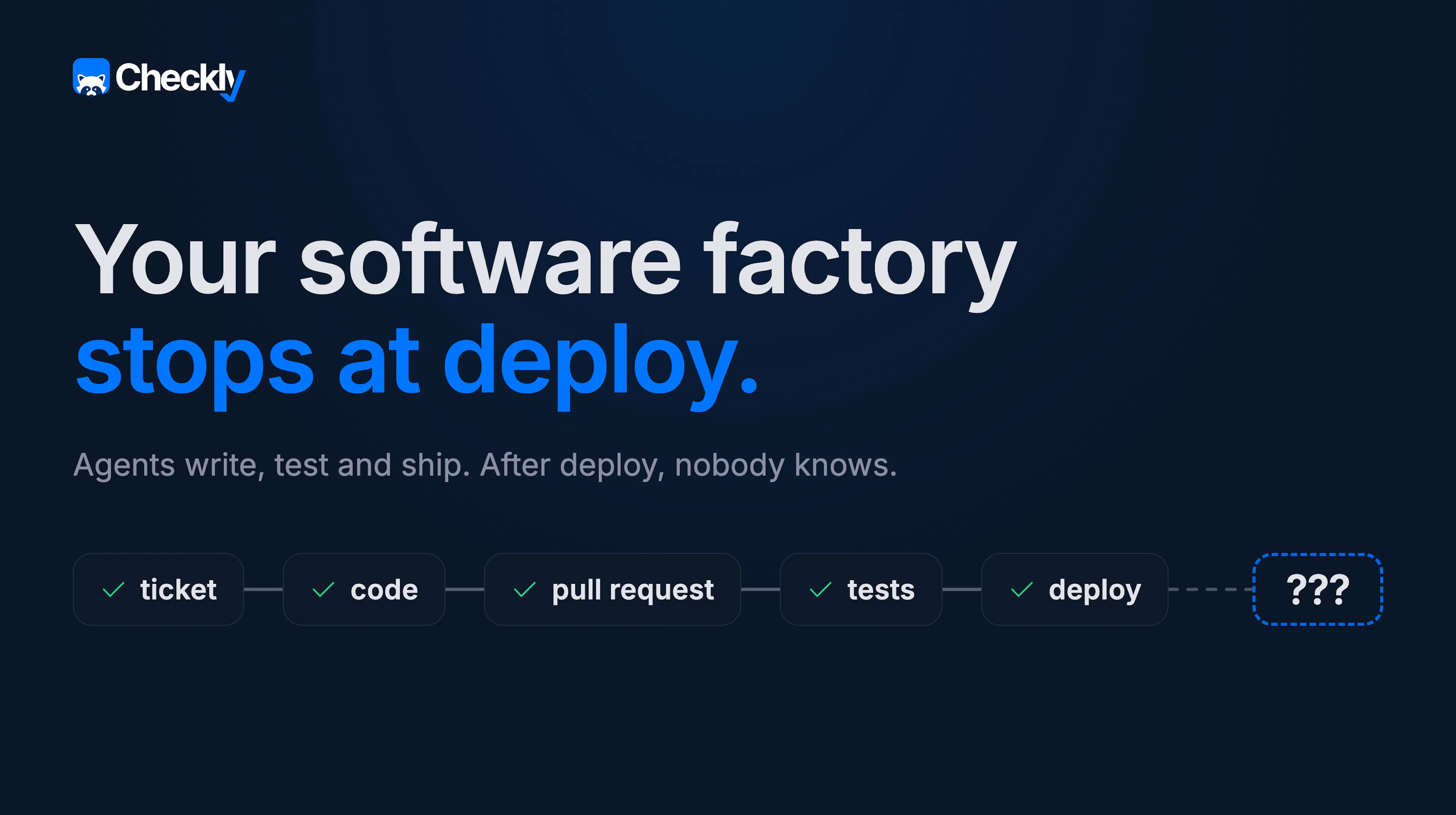 Your software factory stops at deploy.