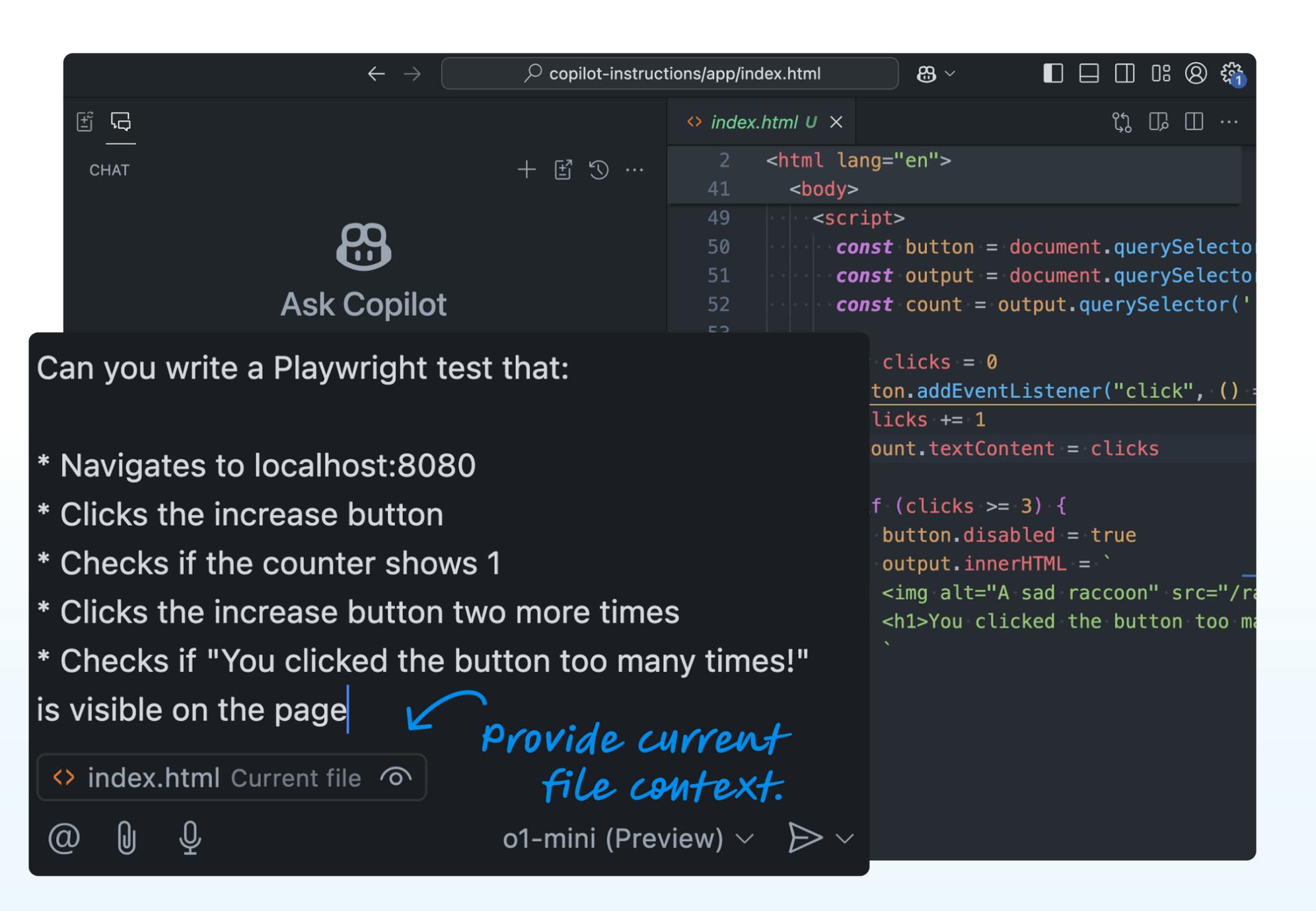 File context in Copilot Chat.