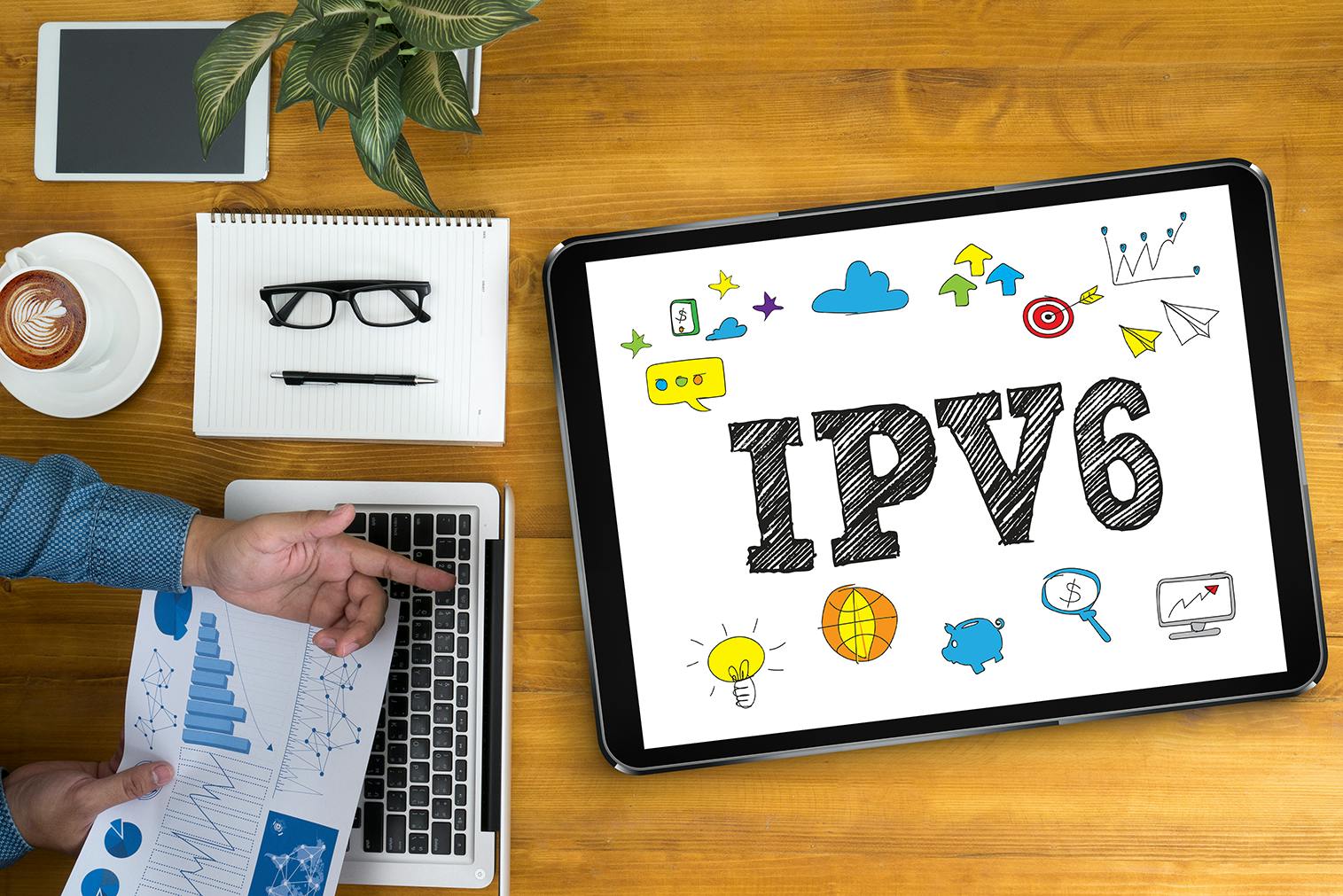 a stock photo showing IPv6 on a mobile device screen