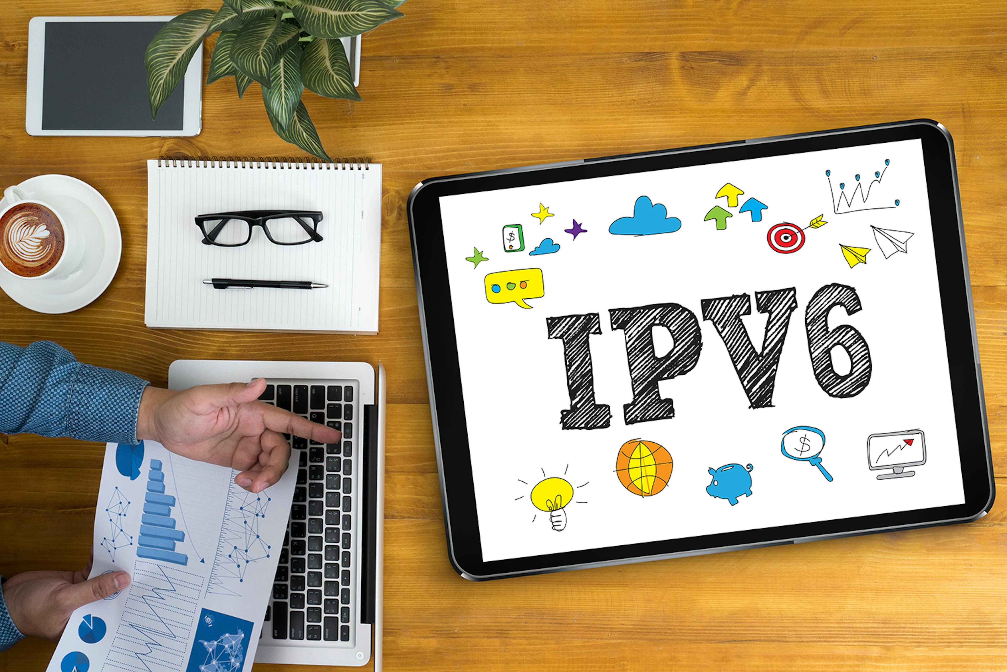 a stock photo showing IPv6 on a mobile device screen