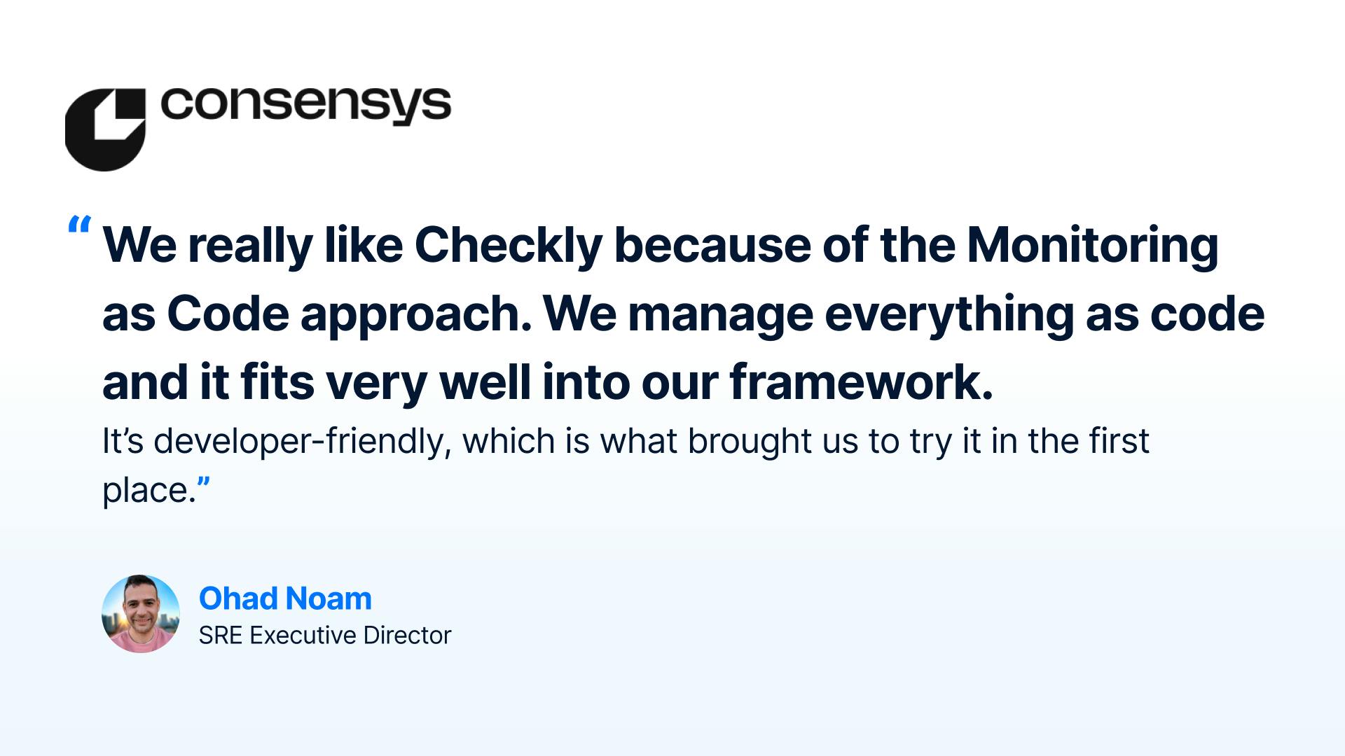 A quote by Ohad Noam from Consensys, recognizing his team's boosted efficiency with MaC