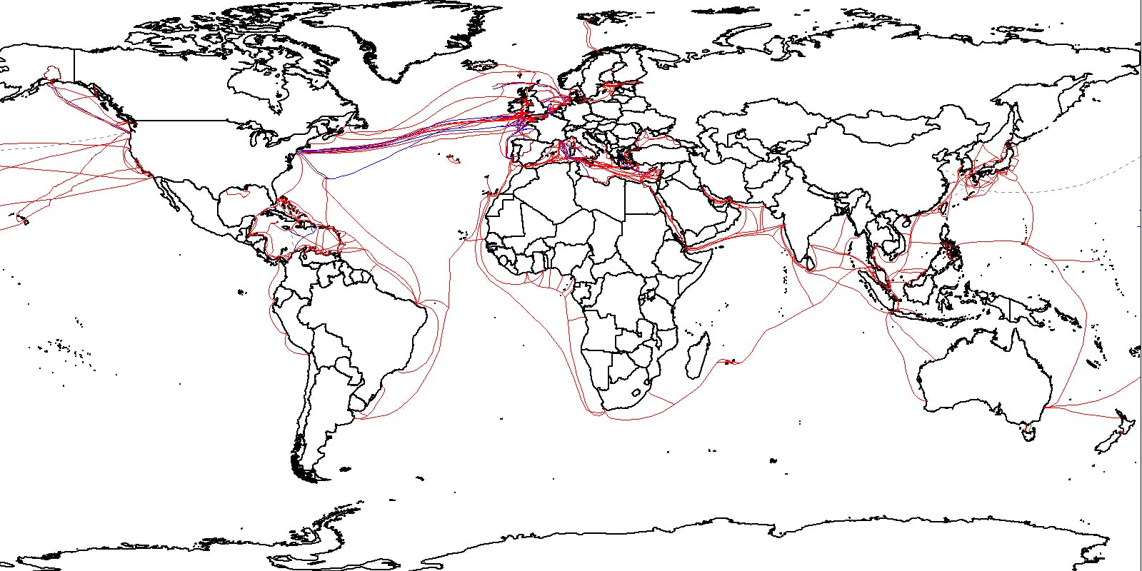 a global map of submarine cables