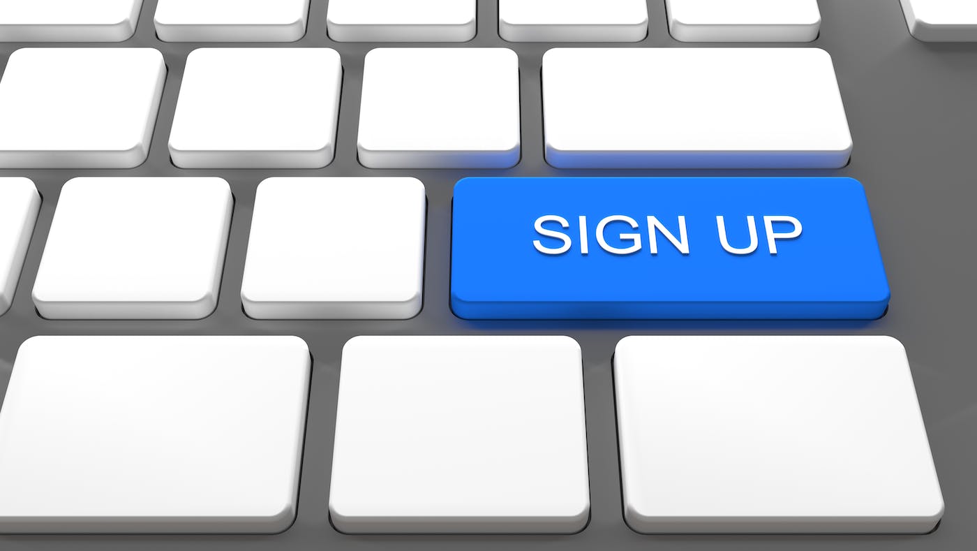 Sign up button