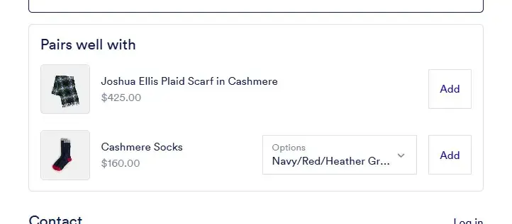 Alex Mill Checkout Upsell Component