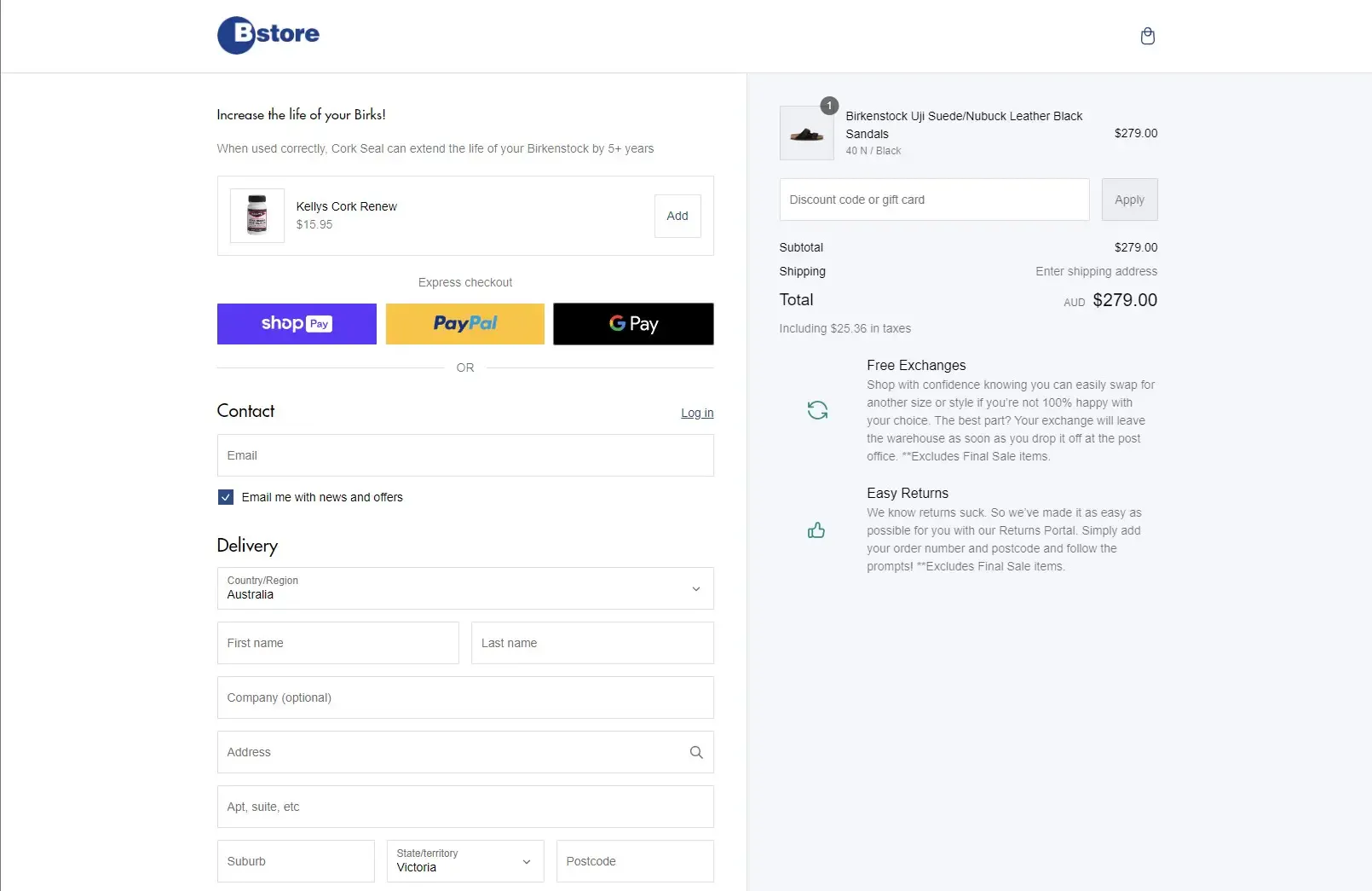 Bstore Checkout Components