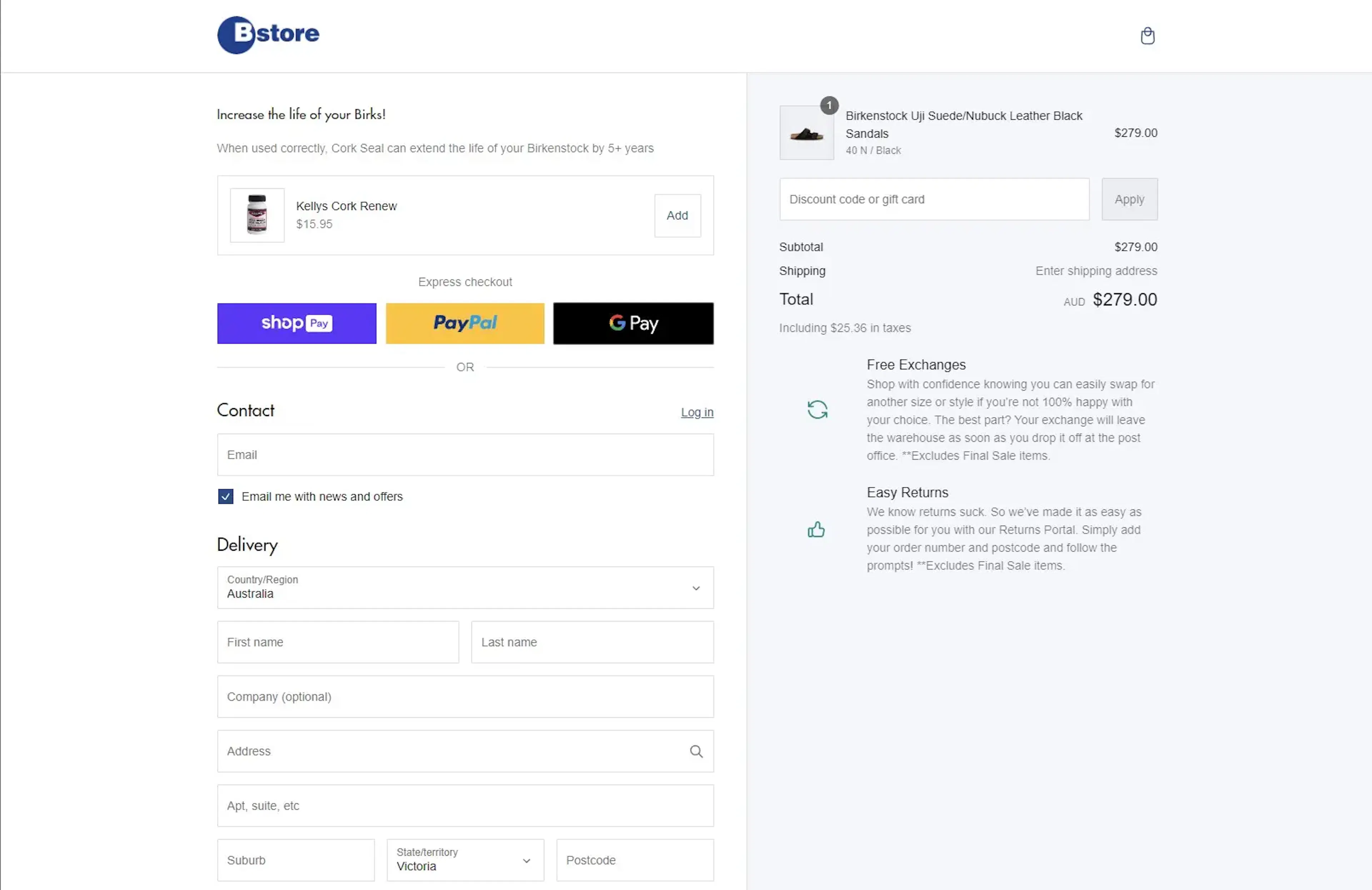 Bstore Checkout Components